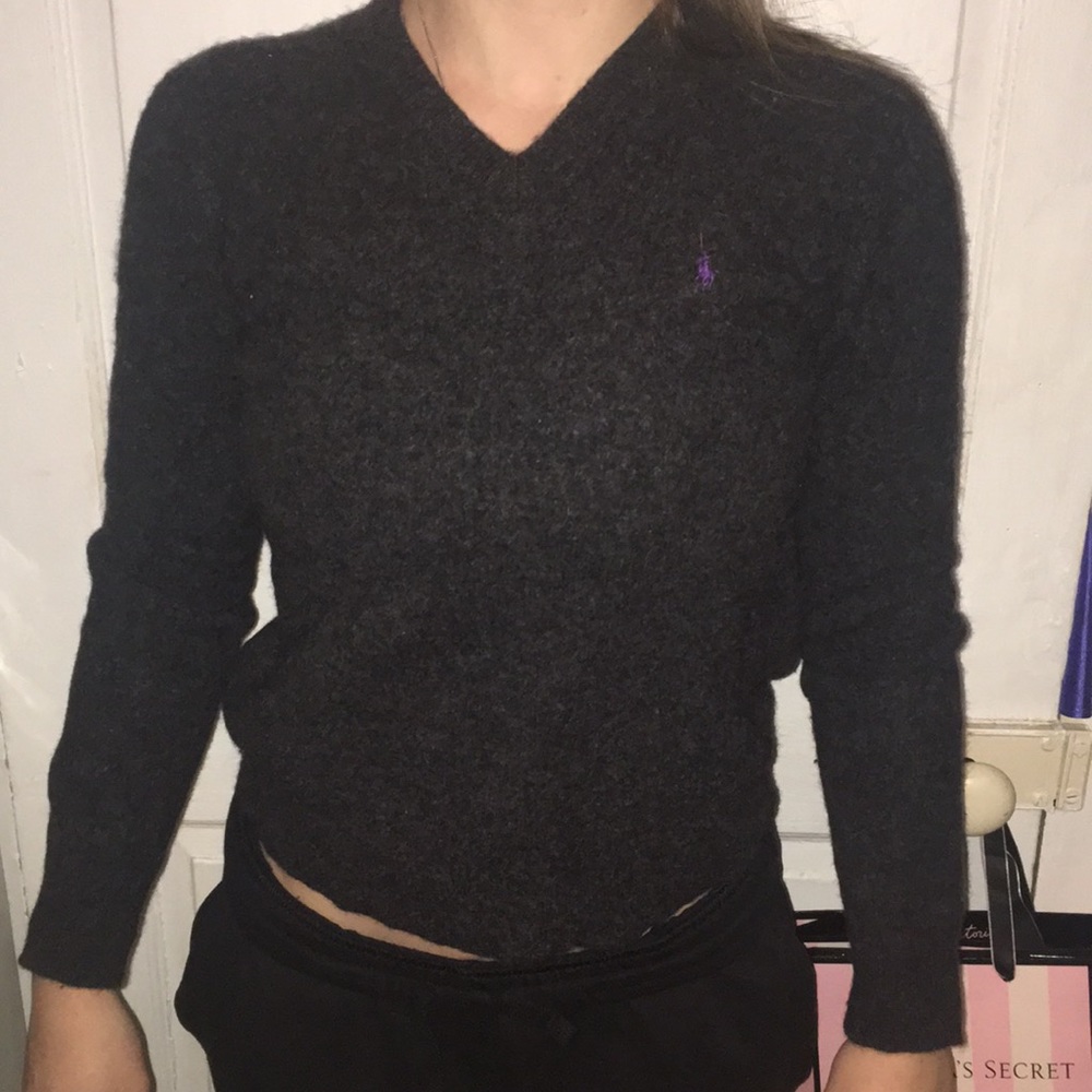 Grey Polo Lamb Wool Sweater